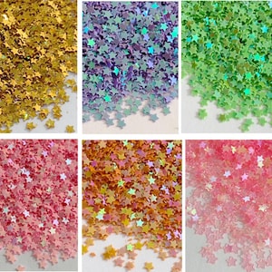 Pink Iridescent Star Glitter: Chunky Confetti, Slime Toppings