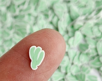 Green Cactus Polymer Clay Slices: Crafting Sprinkles