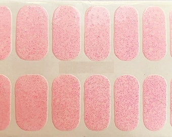 Pink Glimmer Nail Polish Strips: Easy Manicure Nail Wraps