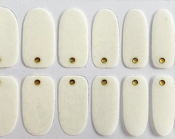 White & Gold Dots Nail Polish Strips / Nail Wraps