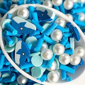 Polymer Clay Blue Shark Slices, Fake Fish Sprinkles, Polymer Clay Slices, Polymer Clay Fake Sprinkles, Slime, Resin Fillers #C838