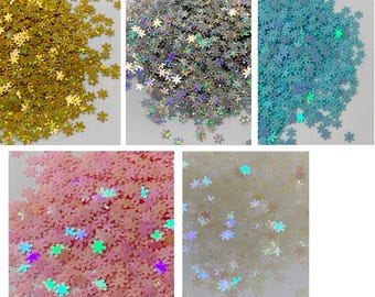 Iridescent Snowflake Glitter: Silver Holo Chunky Confetti, Resin Supplies