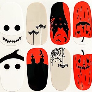 ハロウィンゴーストコウモリパンプキンネイルポリッシュストリップ/ネイルラップ