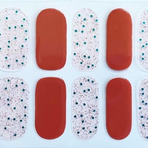 Coral Pink Glimmer Nail Polish Strips: Easy Peel Nail Wraps