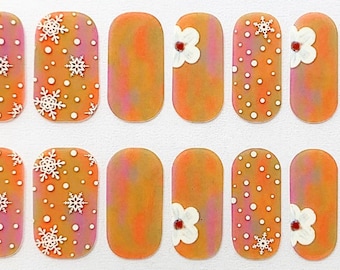 Christmas Snowflake Nail Polish Strips / Nail Wraps / Nail Decals #087