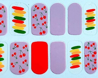 Rainbow Cherry Nail Polish Strips: Easy Application, No Smudge
