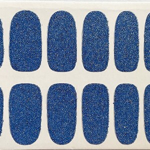 Blue Glimmer Nail Polish Strips / Nail Wraps / Nail Decals #001