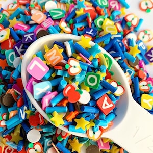 Kawaii Polymer Clay Slices: Alphabet, Sprinkles, Slime Resin Fillers