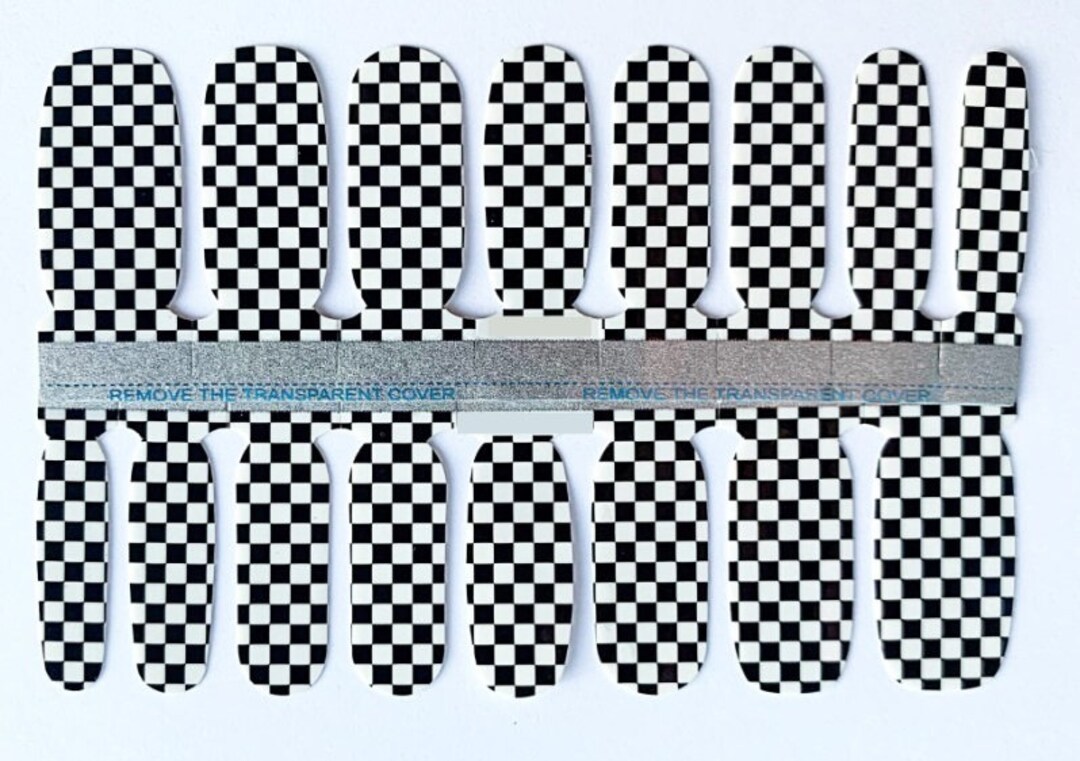Black White Checker Pattern Checkerboard Nail Polish Strips / Nail Wraps / Nail Decals 1049 - Etsy