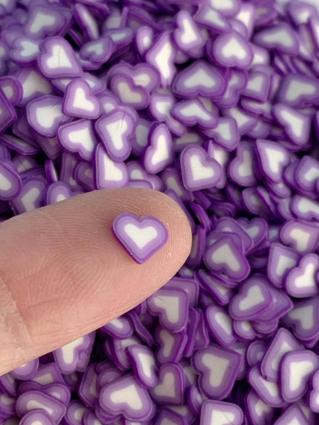 Gradient Purple Polymer Clay Heart Sprinkles, Fake Heart Sprinkles