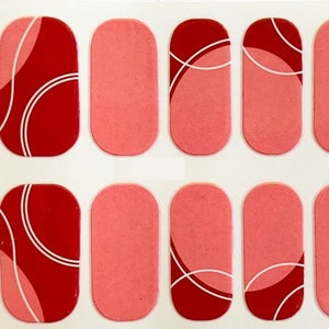 Pink Abstract Nail Polish Strips / Nail Wraps