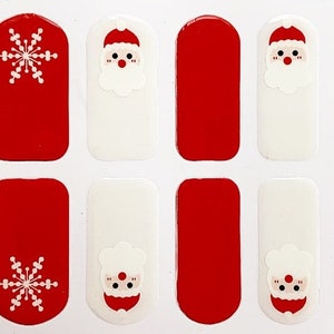 Christmas Nail Polish Strips: Santa, Snowflake, Bear Nail Decals
