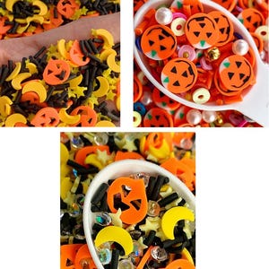 Halloween Pumpkin Polymer Clay Sprinkles: Spooky Slime Resin Fillers