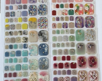 グリッターつま先ネイルポリッシュストリップ：粘着式マニキュアデカール