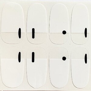 Black Lines White French Tips Clear Nail Polish Strips / Nail Wraps / Nail Decals #590