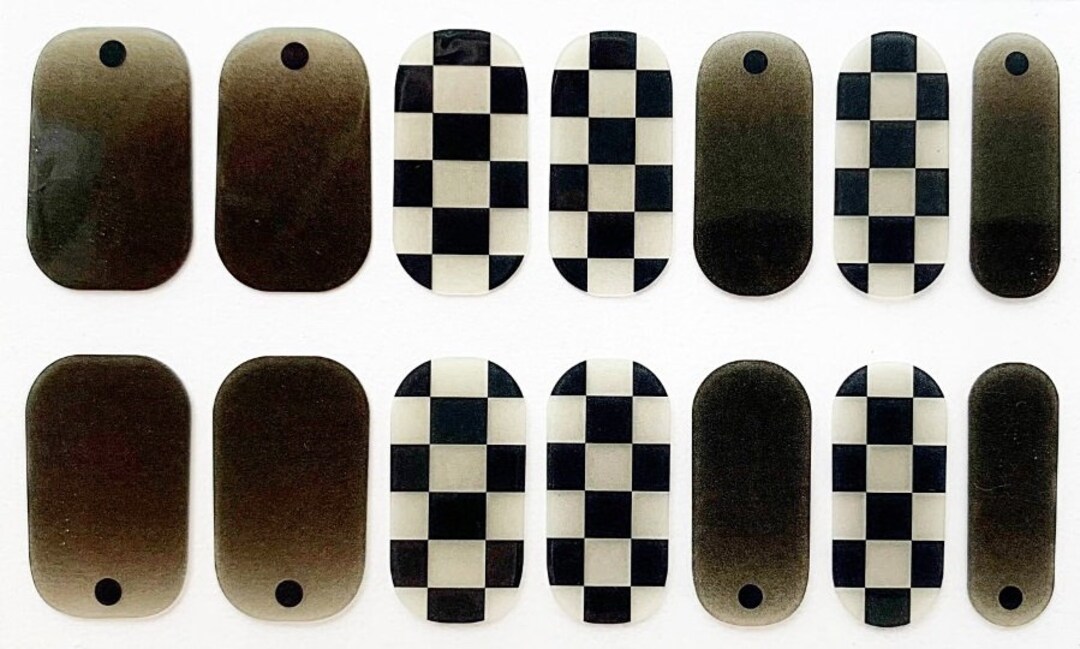 Black Gradient Checker Board Glimmer Nail Polish Strips / Nail Wraps ...