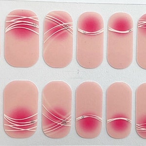 Pink Ombre Gradient Nail Polish Strips / Nail Wraps / Nail Decals #264