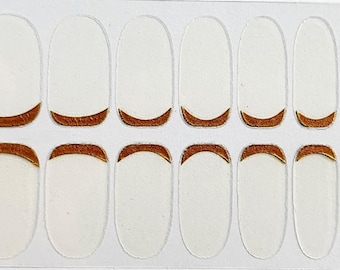 Gold Edge Nail Polish Strips: Easy Manicure Nail Wraps
