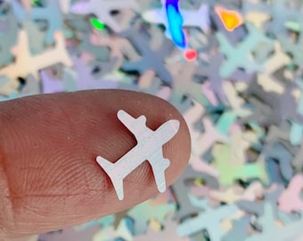 Silver Shift Translucent Plane Glitter, Airplane Decoden Glitter, Resin Embellishment, Tumblers, Slime Toppings #C603