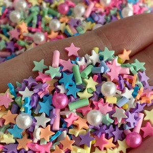 Caviar Pearl & Star Rhinestone Mix: Polymer Clay Fake Sprinkles
