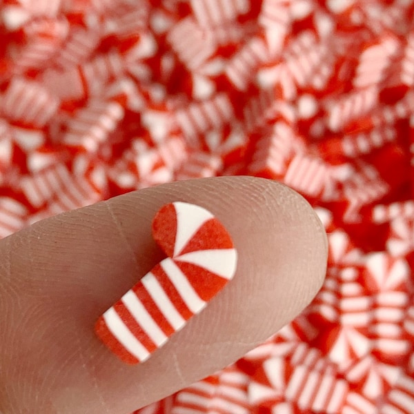 Polymer Clay Large Candy Cane Peppermint Slices, Fake Sprinkles, Polymer Clay Slices, Polymer Clay Fake Sprinkles, Slime, Resin Fillers C169