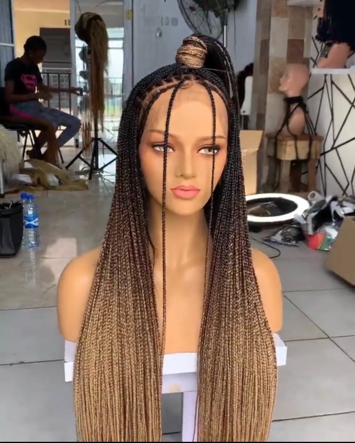 Ombré Braided WIG Glueless Braided wigBox Braid Knotless Etsy