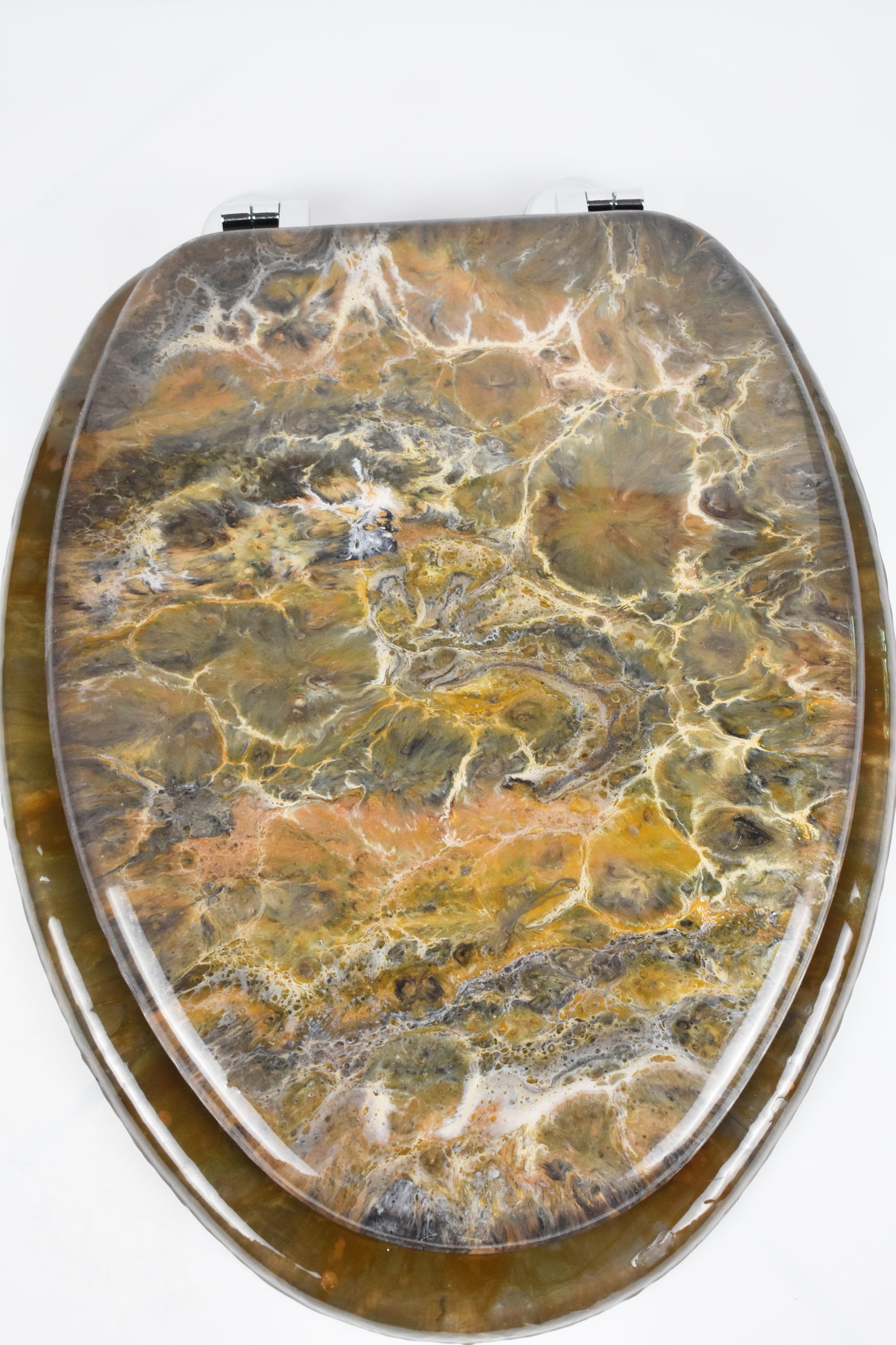 Toilet wood seat covered with epoxy resinImitation exotic Etsy