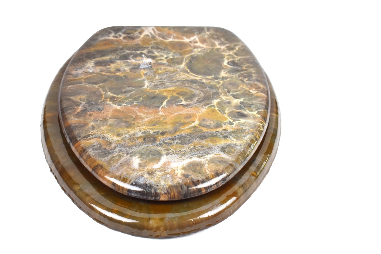 Toilet wood seat covered with epoxy resinImitation exotic Etsy