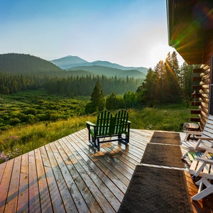 Colorado Mountain Canvas Print – Cabin View Landscape Wall Art, Rustic Cabin Decor