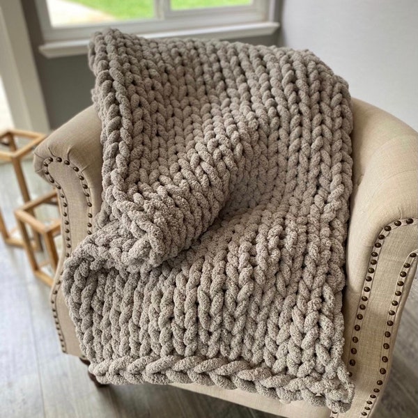 Hand Knit Blanket Etsy
