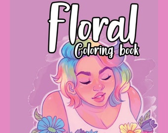 50 Pages of HIGH RES Floral Printable Digital Coloring book! Great for Kids and Adults | 50 different  Designs | Instant Download