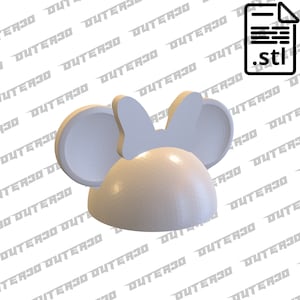 Mouse Straw Topper with bow STL File for 3D Printing - Digital Download