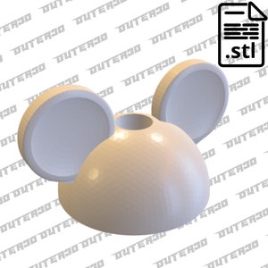 Mouse Straw Topper STL File per la stampa 3D (FREE Bow STL incluso!) - Digital Download