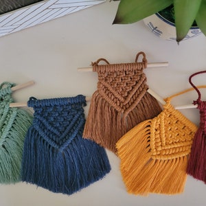 Mini Macramé Wall Hanging, Boho, Chevron Wall Tapestry, Handmade Wall Décor, macramé diffuser, gallery wall art, small home décor, gift