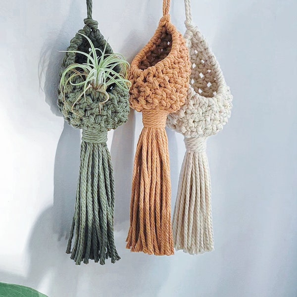 Macrame Air Plant Hanger-Hanging Plant Pod-Air Plant Nest-Boho macrame planter - air plant holder-Plant Lover Gift-Teacher Gift-Gift for Her