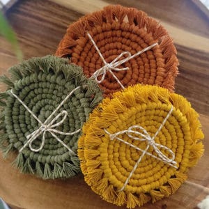 Handmade Macramé Coasters - Set of 2 - Boho Drink Coasters
