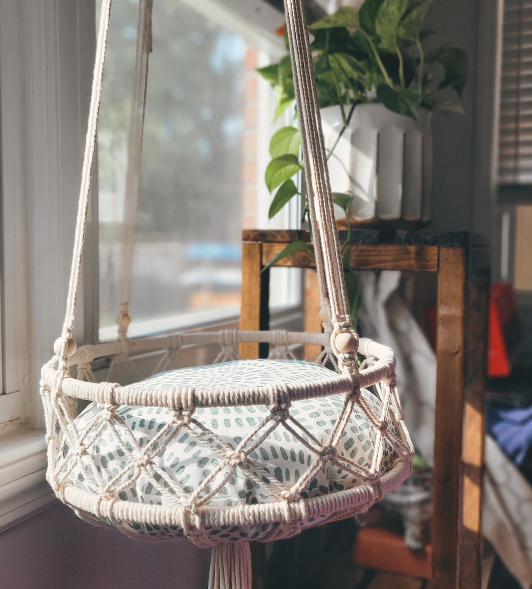Macrame Cat Hammock – Handmade Hanging Pet Bed With Pillow - Etsy
