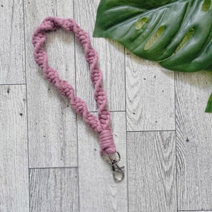 Macrame Keychain Macrame Wristlet Wrist Keychain Handmade Keychain Boho Accessory Gifts for Her Bridal Shower Teacher Gift Lilac