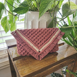 Macrame clutch handbag, macrame wallet, crochet bag, macrame bag, mother&#39;s day gift, teacher gift