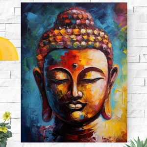 Colorful Buddha Art Print - Buddhist Wall Art & Spiritual Gift