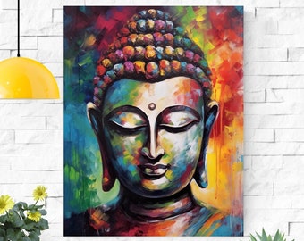 Colorful Buddha Artwork Print - Spiritual Art & Gift For Buddhist