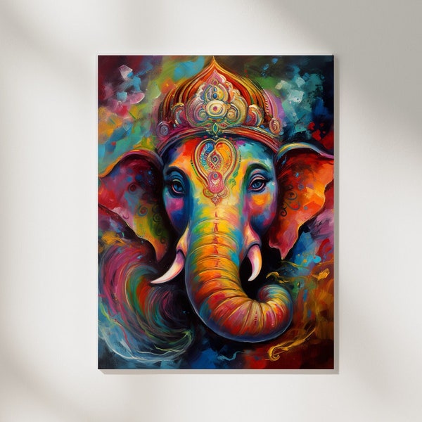 Ganesh Digital Yoga Art | Lord Ganesha Art | Yoga Printables | Ganesh Art | Hindu Gods | Ganesha Poster | Hinduism | Ganapati