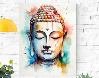Peaceful Meditating Buddha Art Print - Meditation Room Art & Buddhist Gifts
