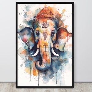 Spiritual Artwork Of Lord Ganesha - Hindu Art Print For Home Altar & Meditation Room