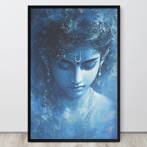 Lord Sri Krishna Art Print - Spiritual Hindu Artwork For Home Meditation Room Or Yoga Studio