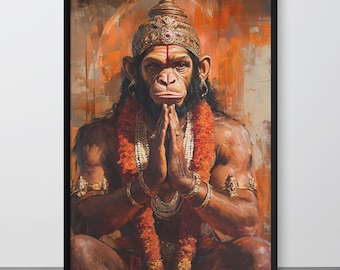 The Monkey God Lord Hanuman Art Print - Hindu Devotional Art For Spiritual Homes