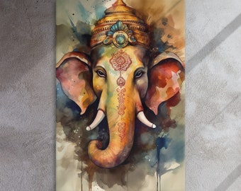 30x40" Ganesha Canvass Art Print | Ganesh Wall Art | Ganesha Watercolor | Ganesh Painting | Ganesha Art | Hinduism | Hindu Art | Hindu Gifts