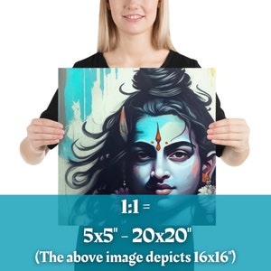 Konsttryck av den unge Lord Shiva - "Om Namah Shivaya" | Digital konst av hinduisk gud (nedladdning) bild 7