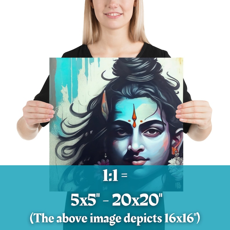 Konsttryck av den unge Lord Shiva - "Om Namah Shivaya" | Digital konst av hinduisk gud (nedladdning) bild 7