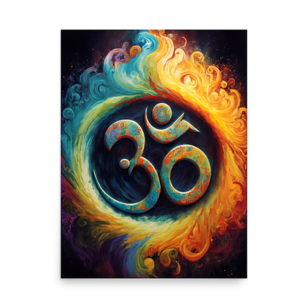 Cosmic Om Digital Art | Aum Symbol | Om Symbol | Mystic Art | Meditation Art | Yoga Poster | New Age Art | Mandala | Enlightenment | Hindu